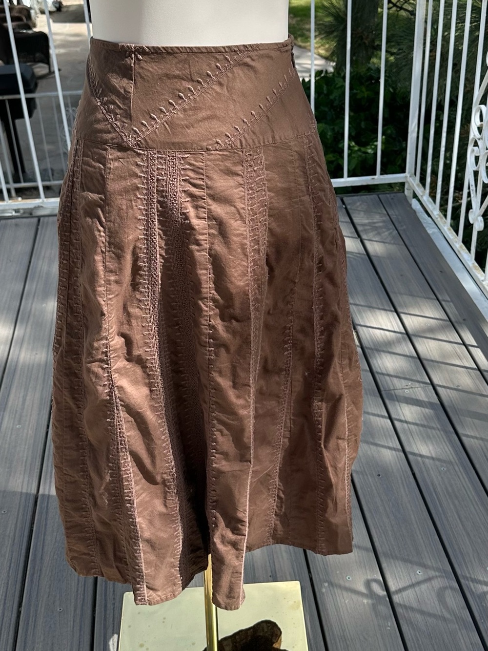 J Jill Brown A-Line Panel Skirt
